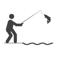 Person angelt einen Fisch